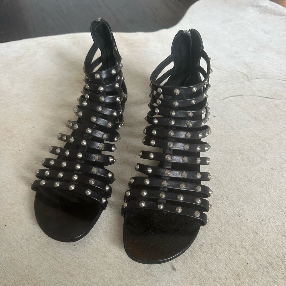 Giuseppe Zanotti Black Studded Sandals
